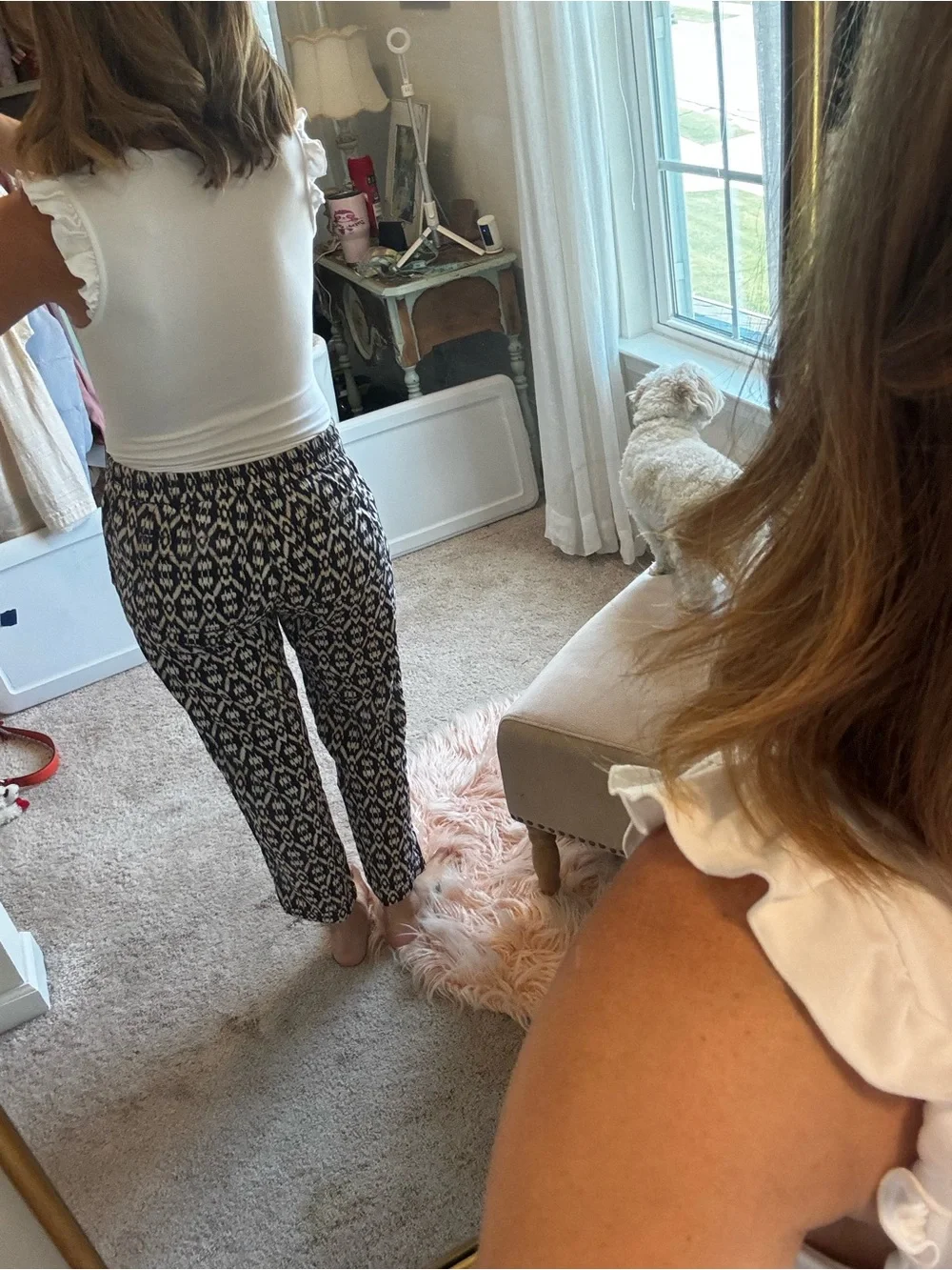 Old navy black & khaki Print Pull-On Pants - Women's Casual Trousers